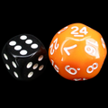 Impact Opaque Orange & White D24 Dice