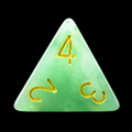 TDSO Jade Green & Gold D4 Dice