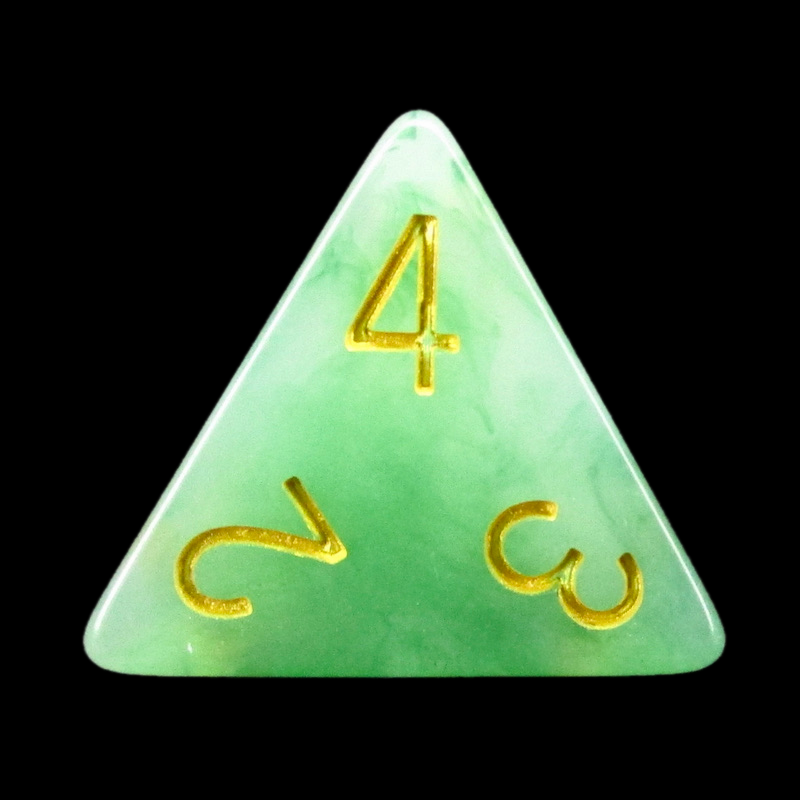 TDSO Jade Green & Gold D4 Dice