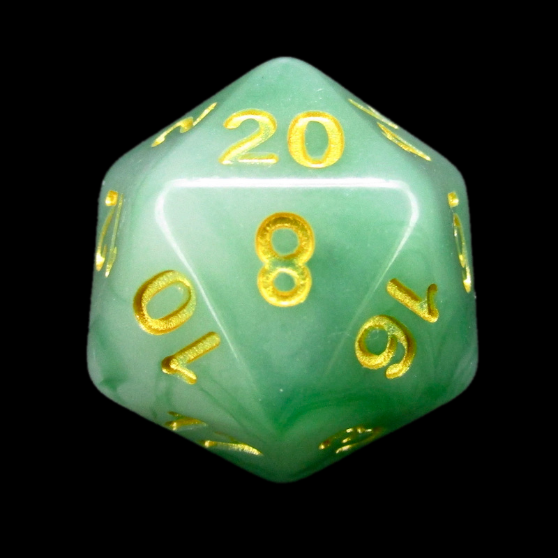 TDSO Jade Green & Gold D20 Dice