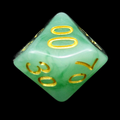 TDSO Jade Green & Gold Percentile Dice