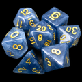 TDSO Jade Blue & Gold 7 Dice Polyset
