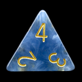 TDSO Jade Blue & Gold D4 Dice
