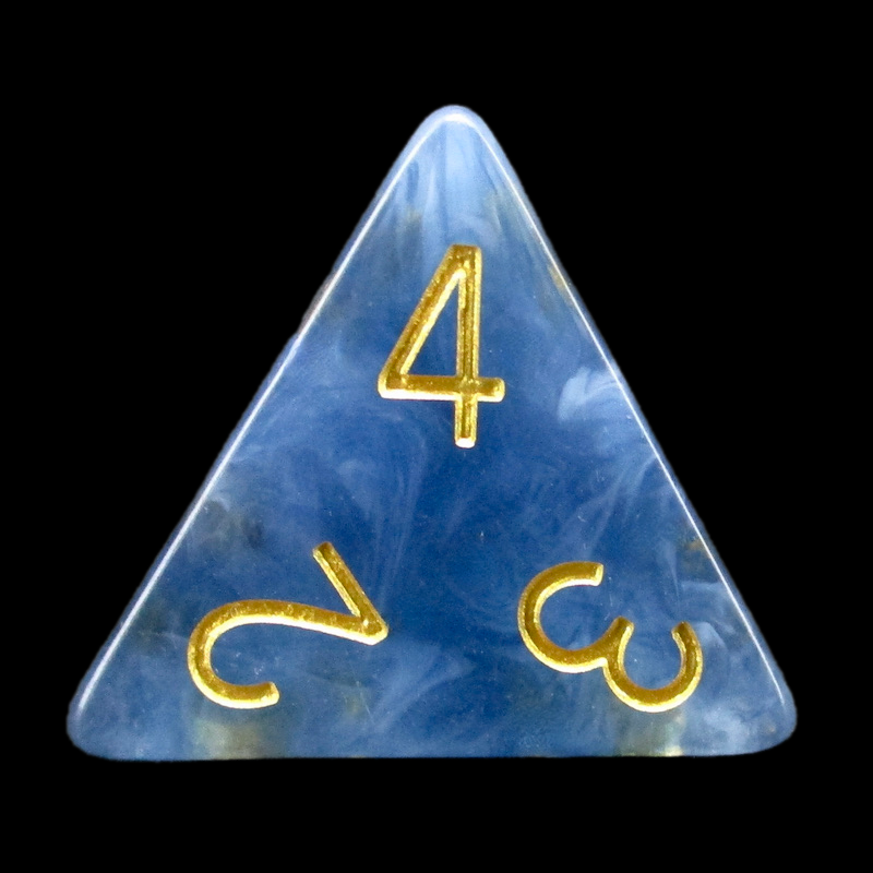TDSO Jade Blue & Gold D4 Dice