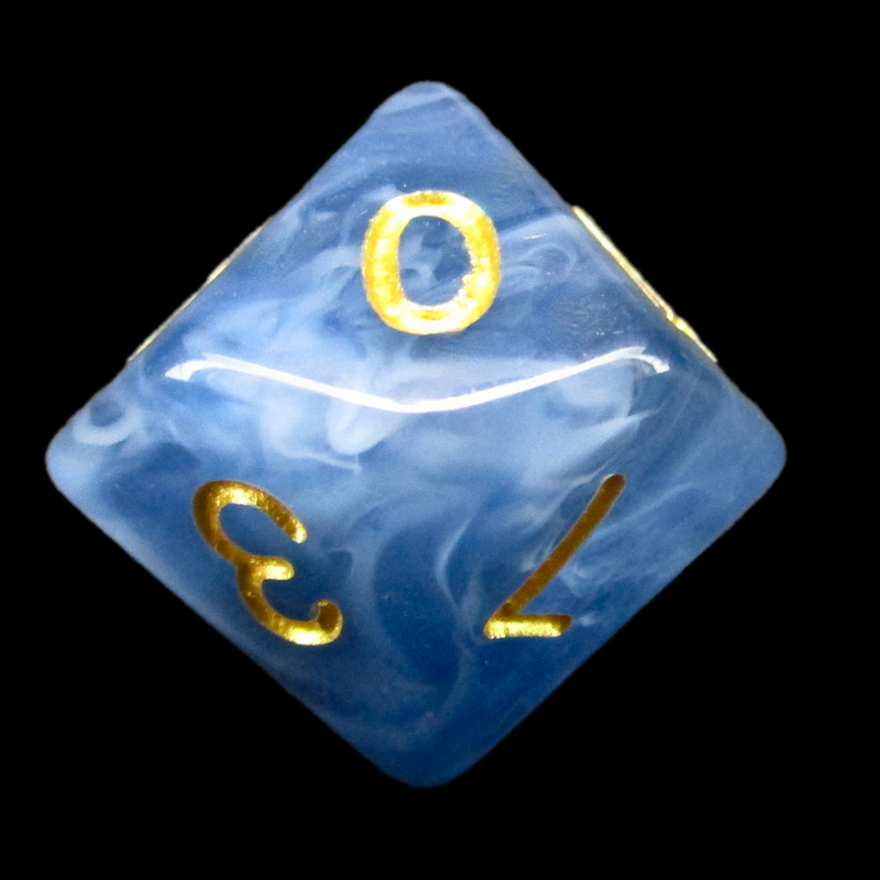 TDSO Jade Blue & Gold D10 Dice
