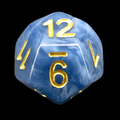 TDSO Jade Blue & Gold D12 Dice