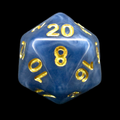 TDSO Jade Blue & Gold D20 Dice