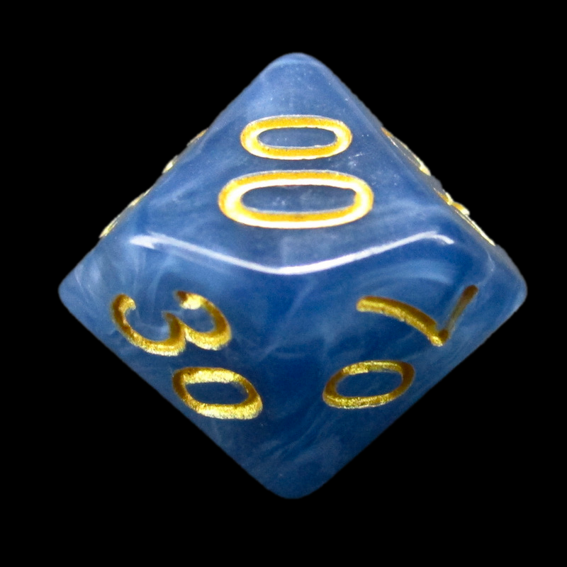 TDSO Jade Blue & Gold Percentile Dice