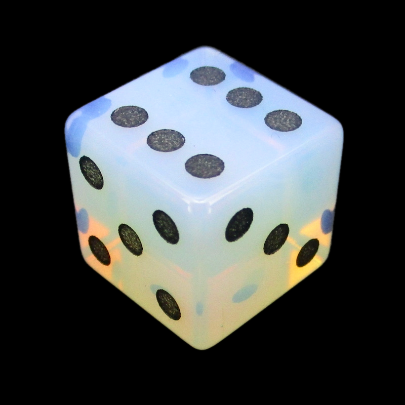 TDSO Gemstone Opalite & Black D6 Spot Dice
