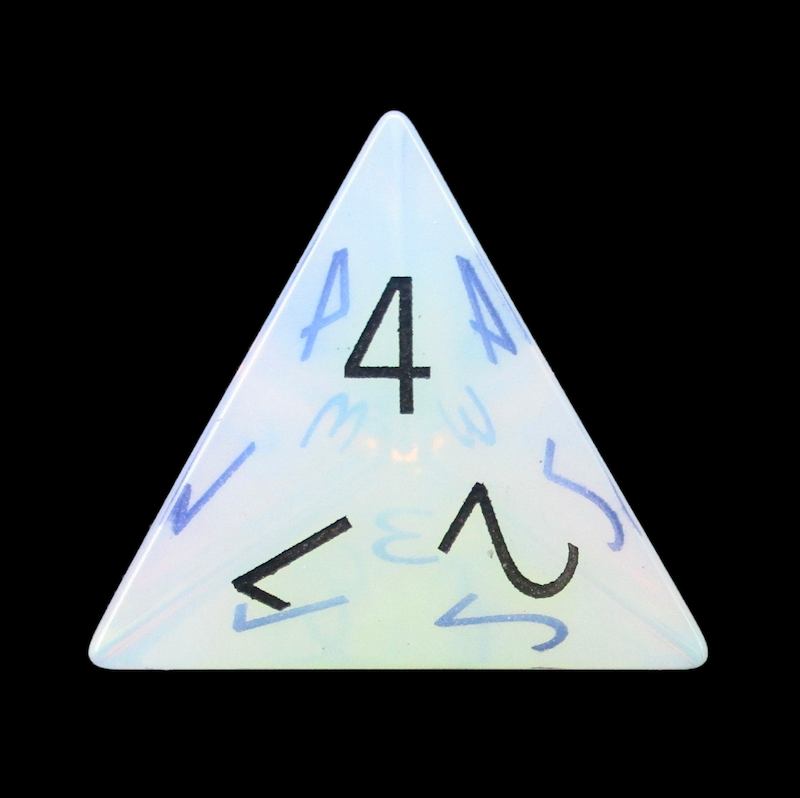 TDSO Gemstone Opalite & Black D4 Dice