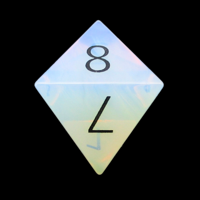 TDSO Gemstone Opalite & Black D8 Dice