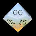 TDSO Gemstone Opalite & Black Percentile Dice