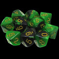 TDSO Duel Black & Green 10 x D10 Dice Set