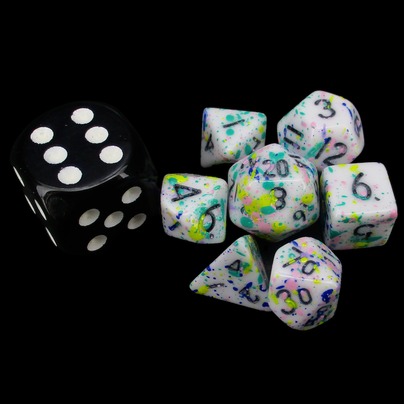 TDSO Splatter - Modern Art MINI 10mm 7 Dice Polyset