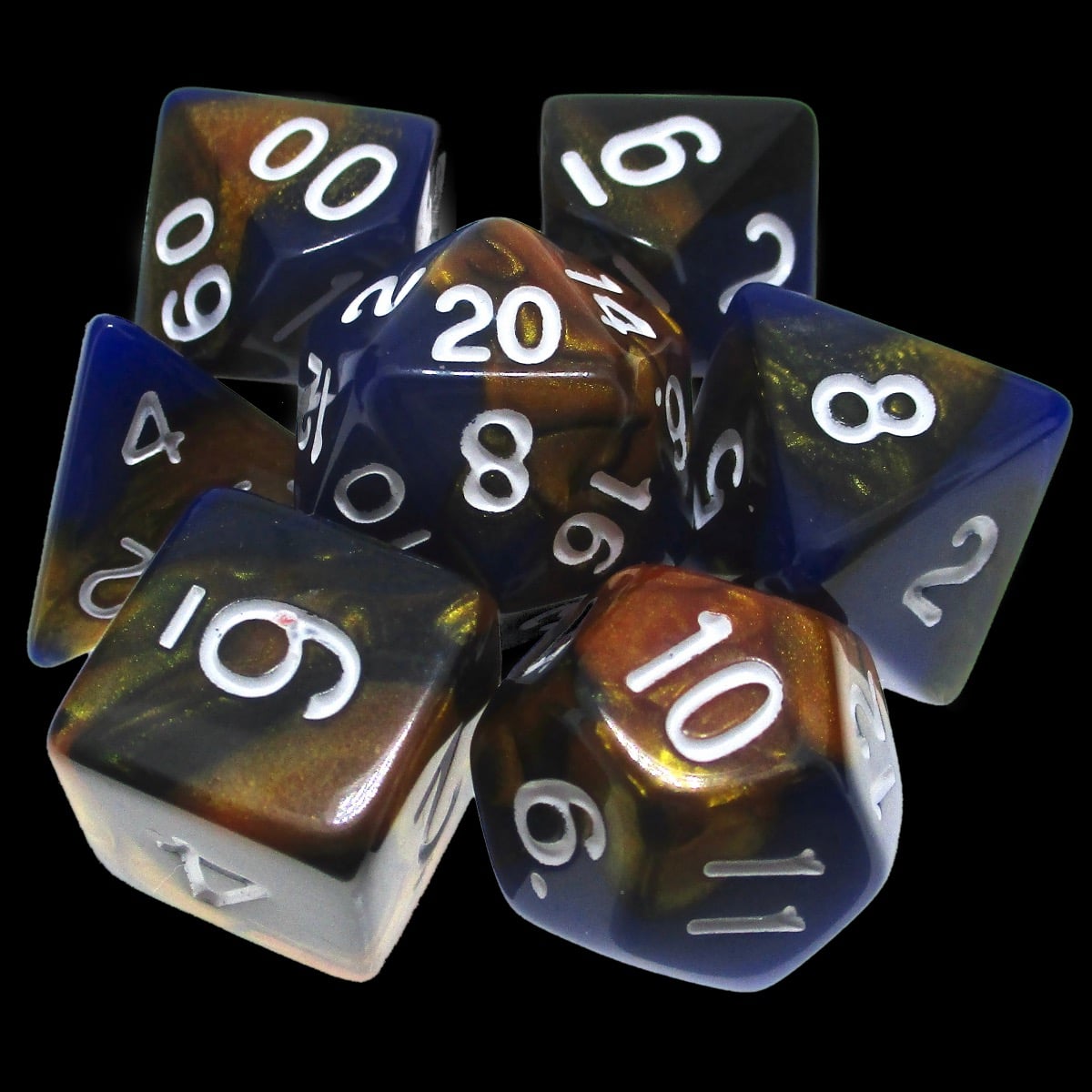 TDSO Duel Blue & Bronze 7 Dice Polyset