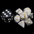 TDSO Duel Black & White with Gold MINI 10mm 7 Dice Polyset