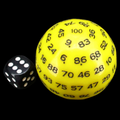 TDSO Cannonball Opaque Yellow & Black HUGE 55mm D100 Dice