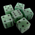 TDSO Gemstone Aventurine Green & Black 6 x D6 Spot Dice Set