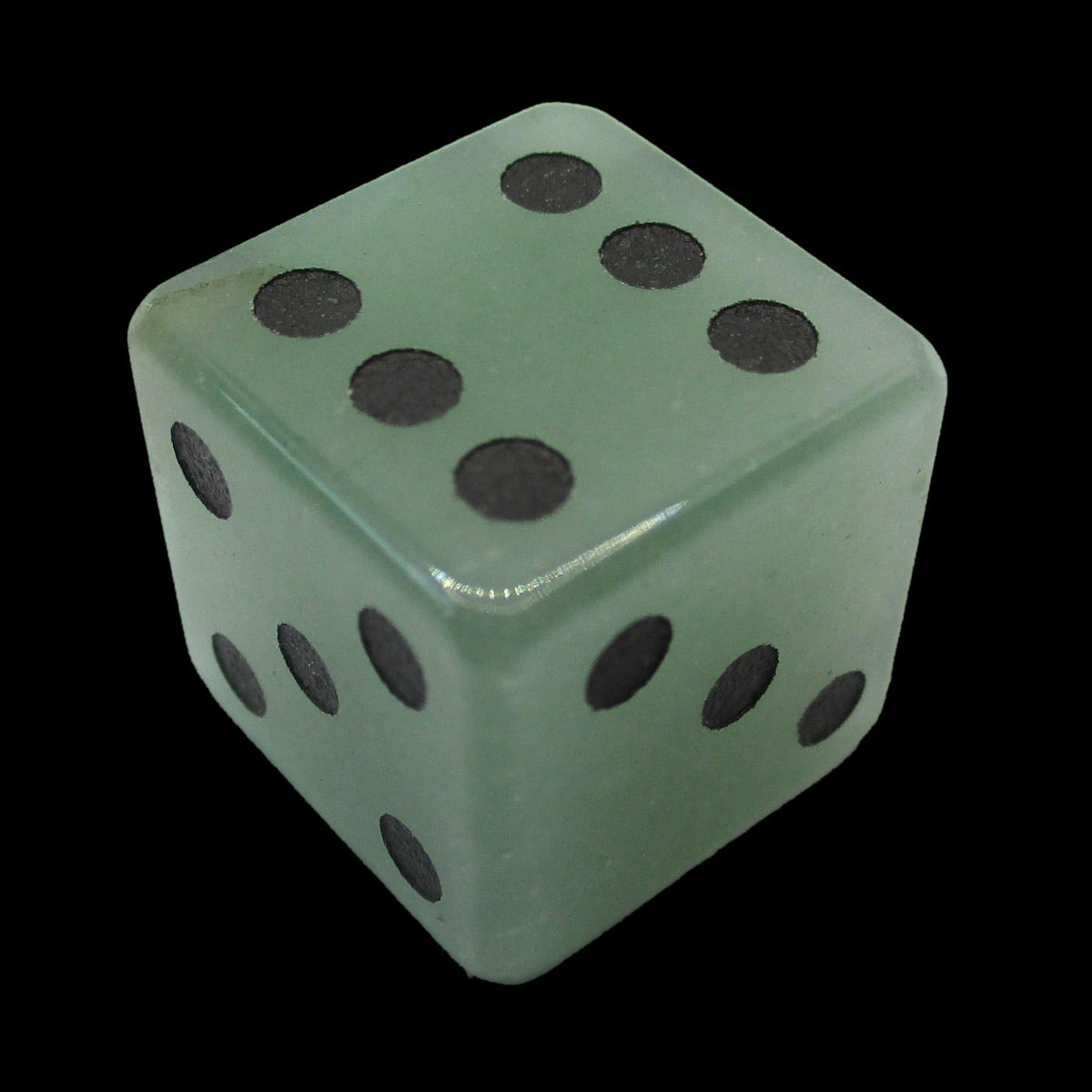 TDSO Gemstone Aventurine Green & Black D6 Spot Dice