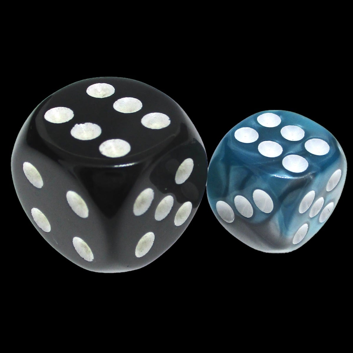 TDSO Duel Steel & Teal 12mm D6 Spot Dice