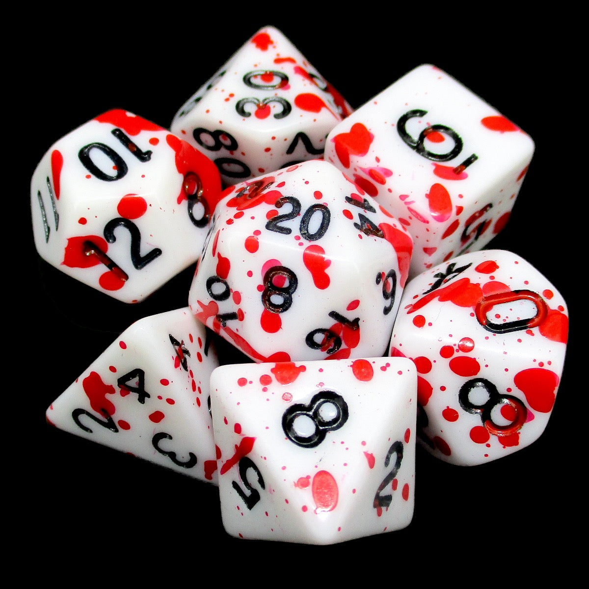 TDSO Splatter - Red Blood 7 Dice Polyset
