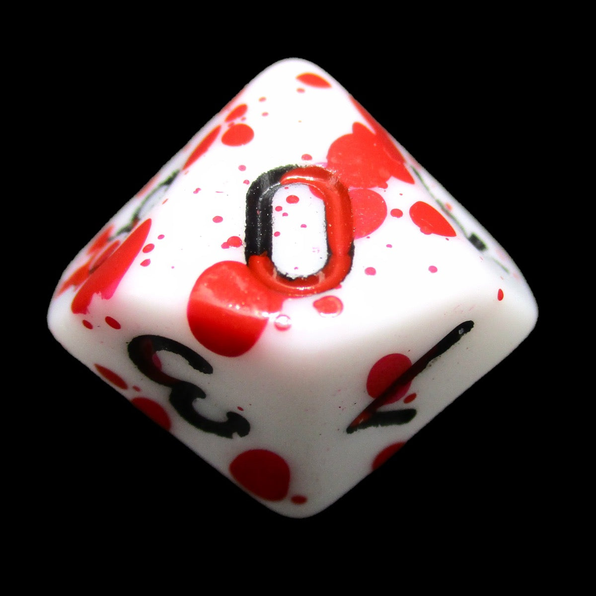 TDSO Splatter - Red Blood D10 Dice