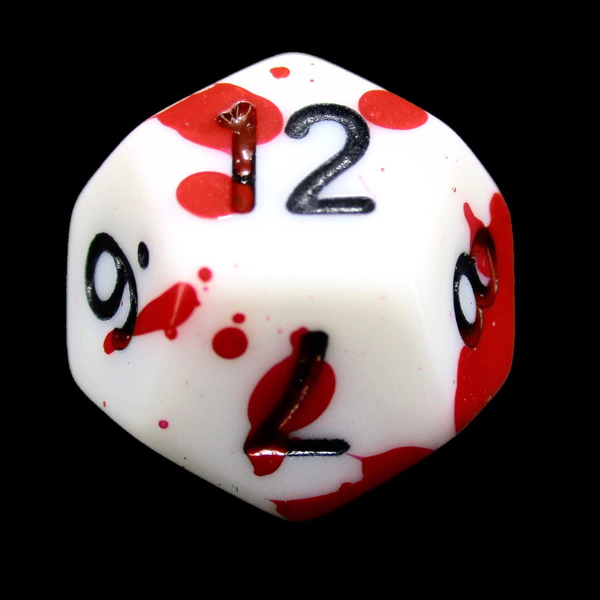 TDSO Splatter - Red Blood D12 Dice