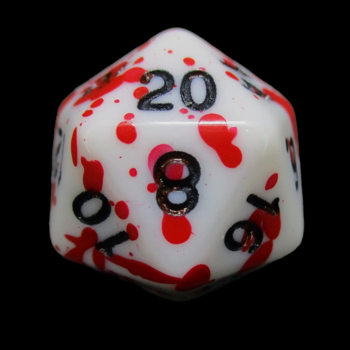 TDSO Splatter - Red Blood D20 Dice