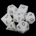 TDSO Gemstone Quartz Snow & Black 7 Dice Polyset