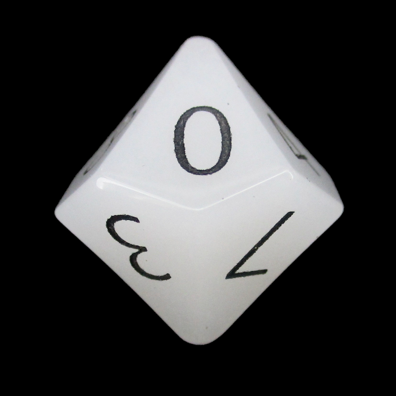 TDSO Gemstone Quartz Snow & Black D10 Dice
