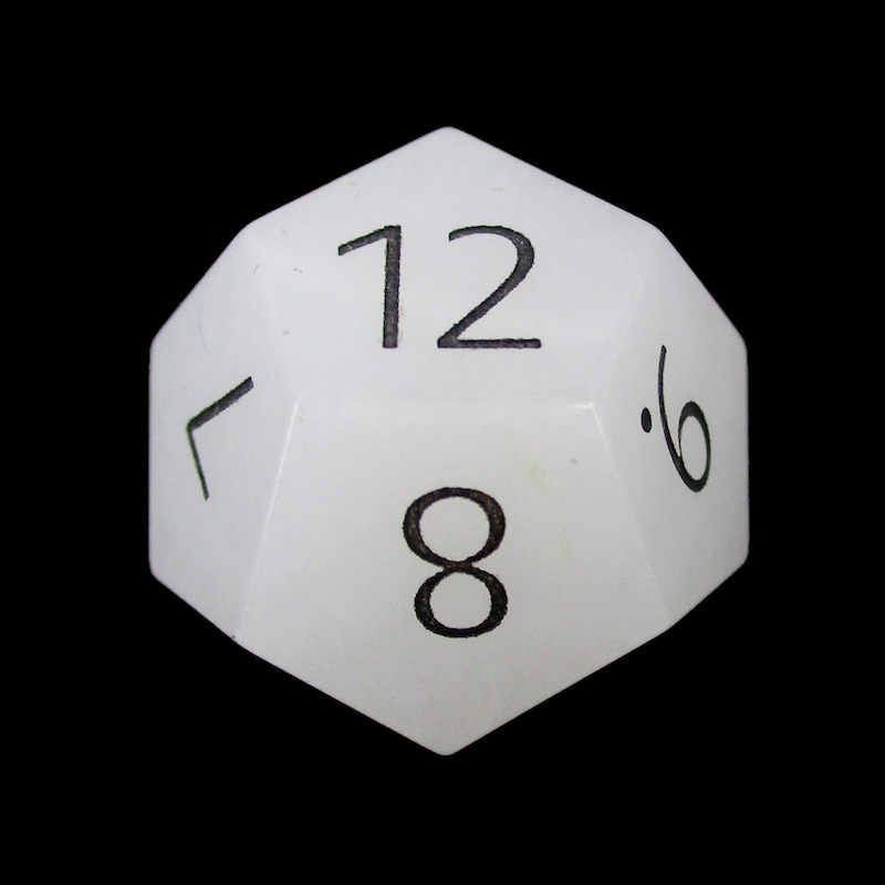TDSO Gemstone Quartz Snow & Black D12 Dice