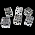 TDSO Gemstone Quartz Clear & Black 6 x D6 Spot Dice Set