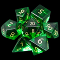 TDSO Zircon Glass Emerald & Gold 7 Dice Polyset