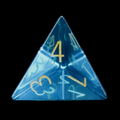 TDSO Zircon Glass Blue Topaz & Gold D4 Dice