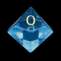 TDSO Zircon Glass Blue Topaz & Gold D10 Dice