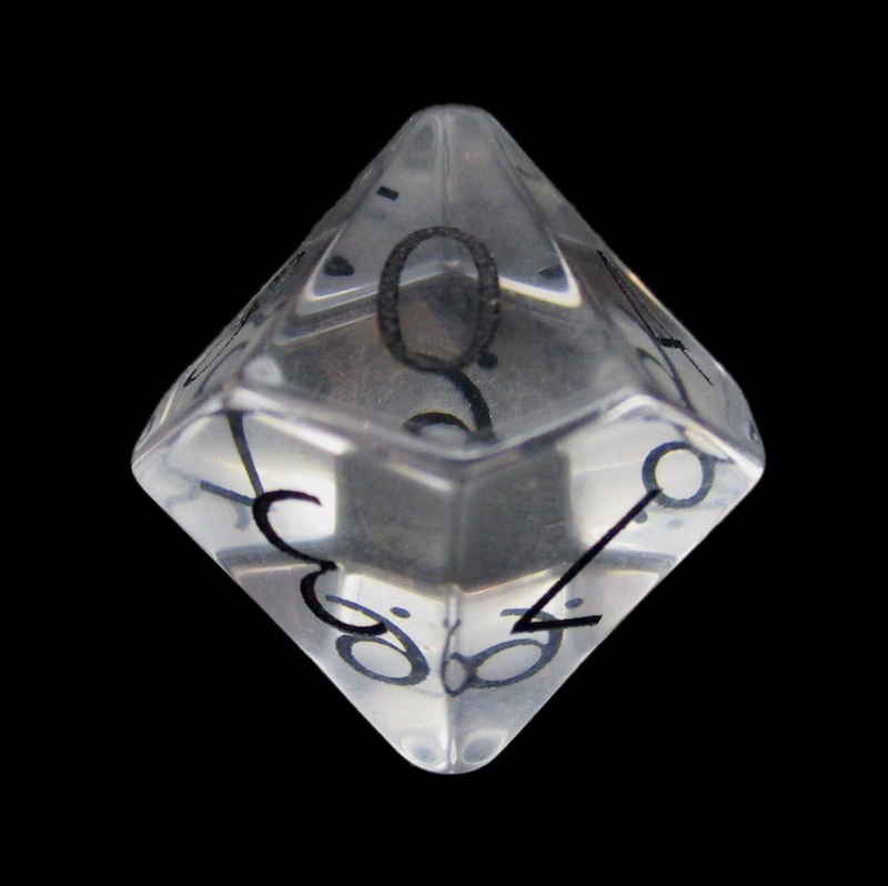 TDSO Zircon Glass Diamond & Black D10 Dice