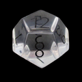 TDSO Zircon Glass Diamond & Black D12 Dice