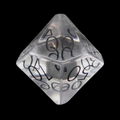 TDSO Zircon Glass Diamond & Black Percentile Dice
