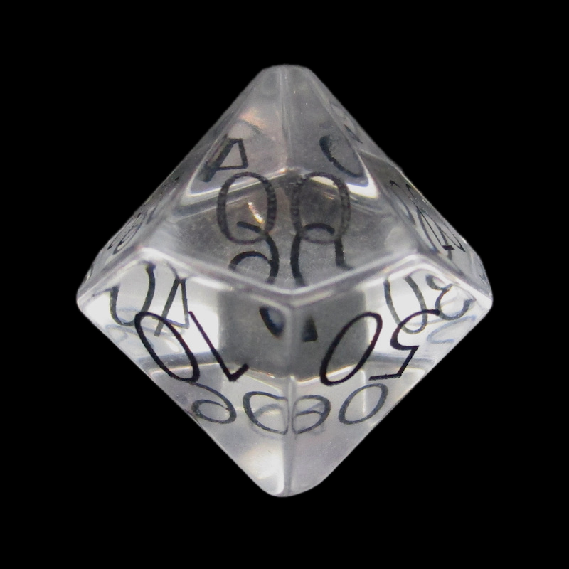 TDSO Zircon Glass Diamond & Black Percentile Dice