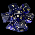 TDSO Zircon Glass Alexandrite & Gold 7 Dice Polyset