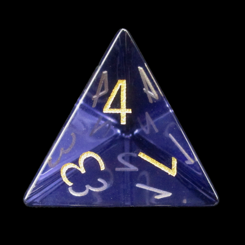TDSO Zircon Glass Alexandrite & Gold D4 Dice