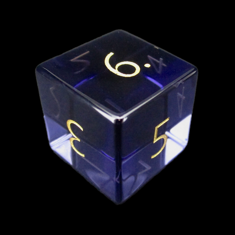 TDSO Zircon Glass Alexandrite & Gold D6 Dice