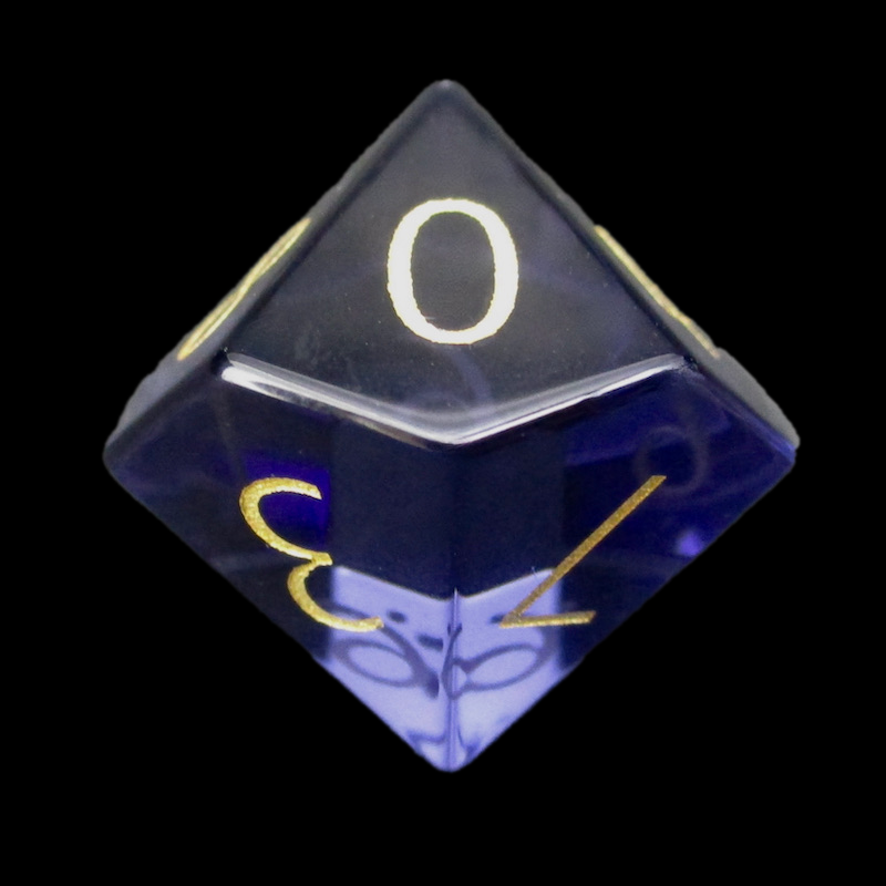 TDSO Zircon Glass Alexandrite & Gold D10 Dice