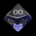 TDSO Zircon Glass Alexandrite & Gold Percentile Dice