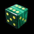 TDSO Gemstone Malachite & Gold D6 Spot Dice