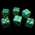 TDSO Gemstone Malachite & Gold 6 x D6 Spot Dice Set In Padded Case