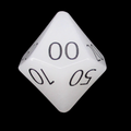 TDSO Gemstone Quartz Snow & Black Percentile Dice