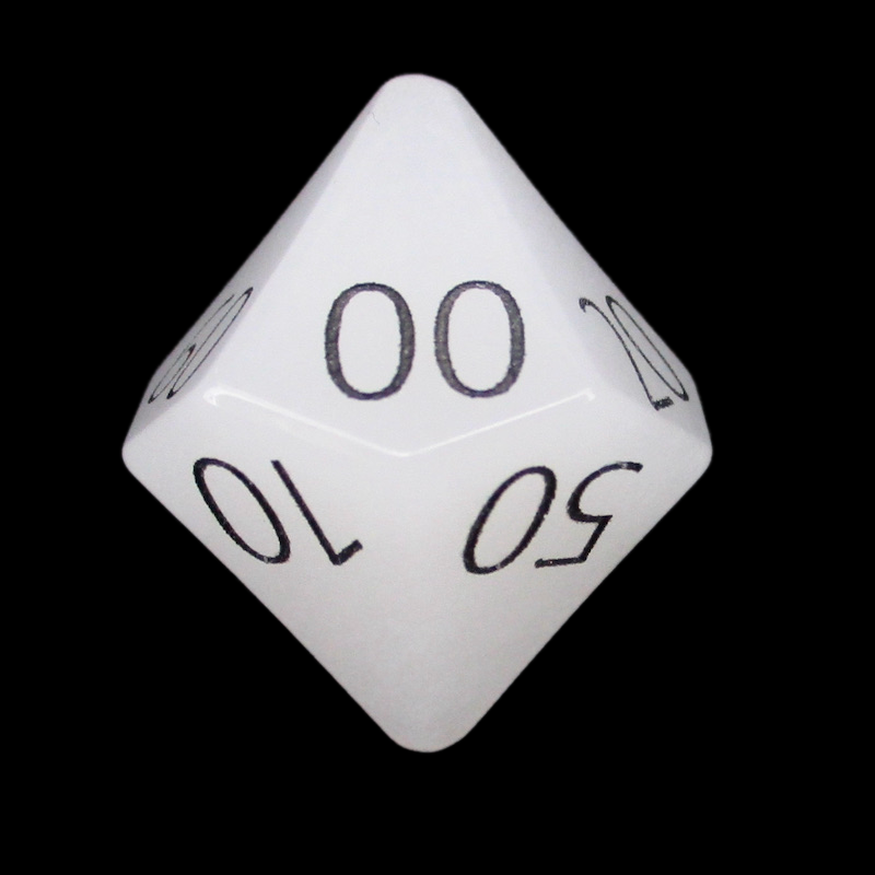 TDSO Gemstone Quartz Snow & Black Percentile Dice