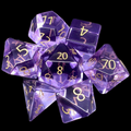 TDSO Zircon Glass Amethyst & Gold 7 Dice Polyset