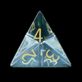 TDSO Zircon Glass Aquamarine & Gold D4 Dice